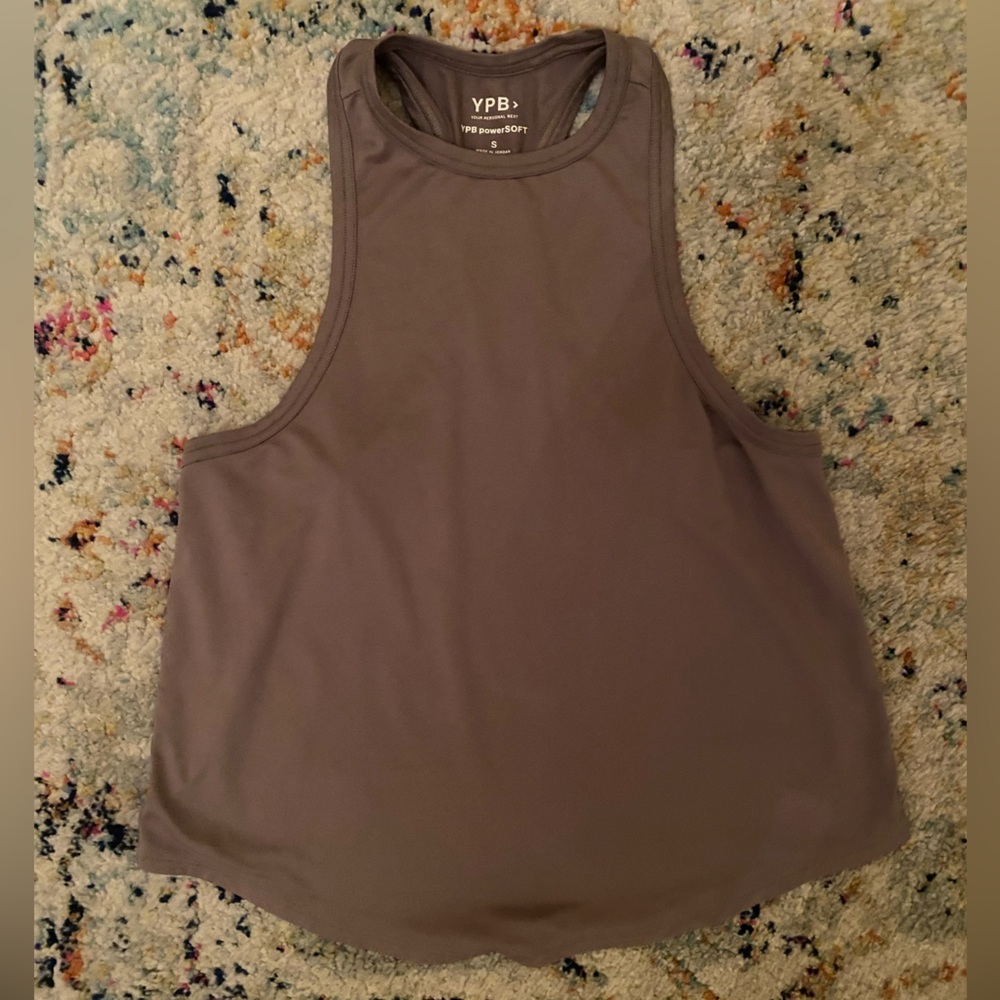 YPB Abercrombie Women’s Tan brown Tank Top Small Power Soft Racerback